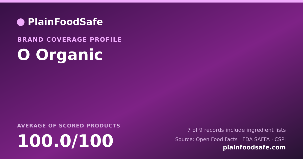 Share card for O Organic Food Safety Profile