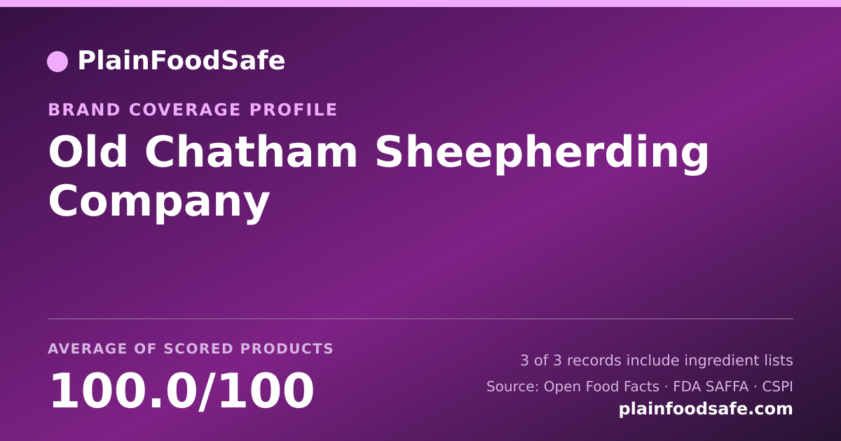 Share card for Old Chatham Sheepherding Company Food Safety Profile