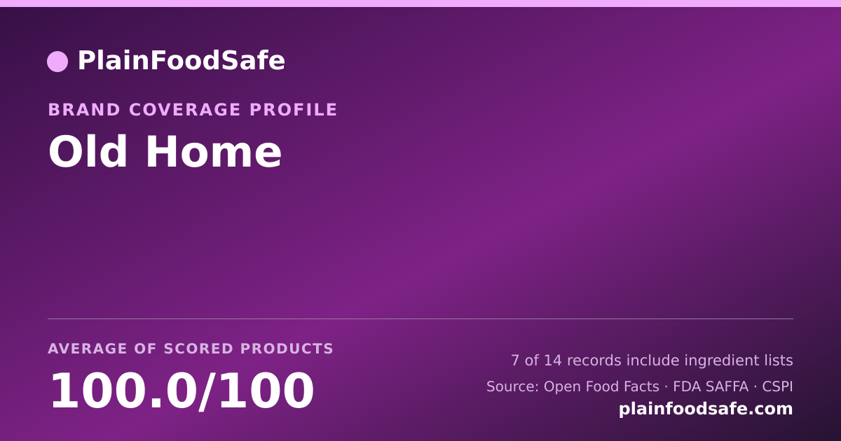 Share card for Old Home Food Safety Profile