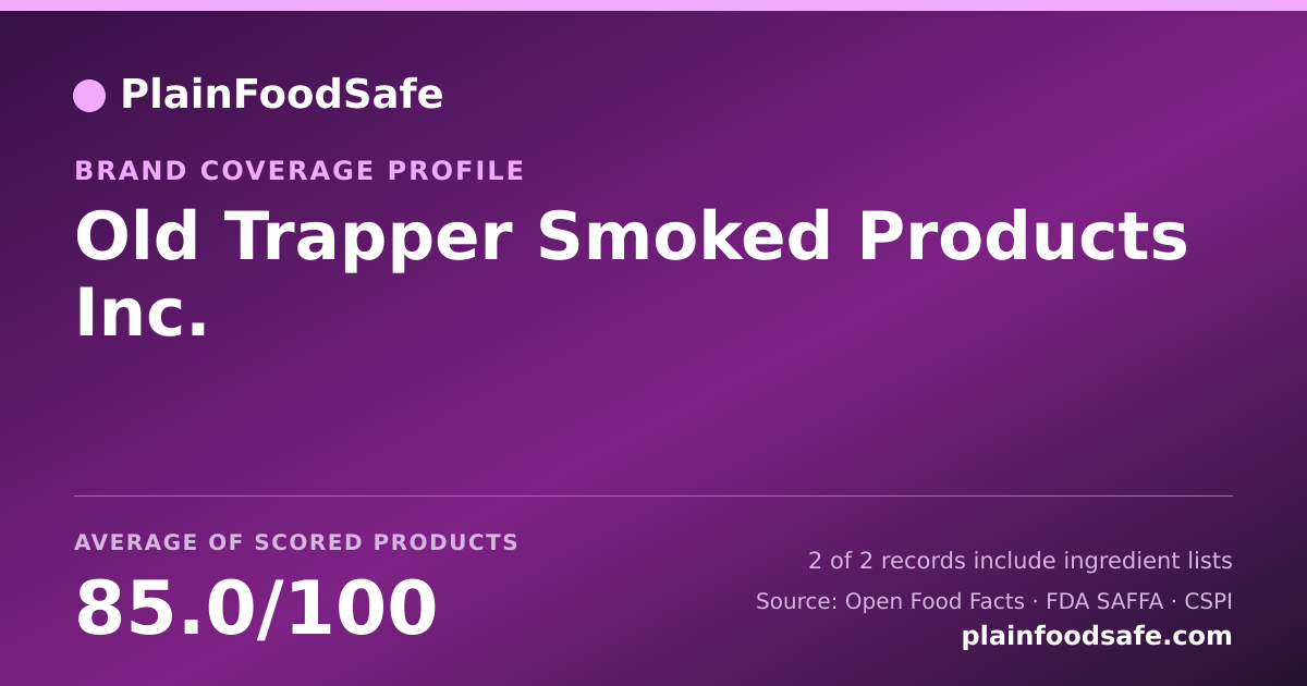 Share card for Old Trapper Smoked Products  Inc. Food Safety Profile