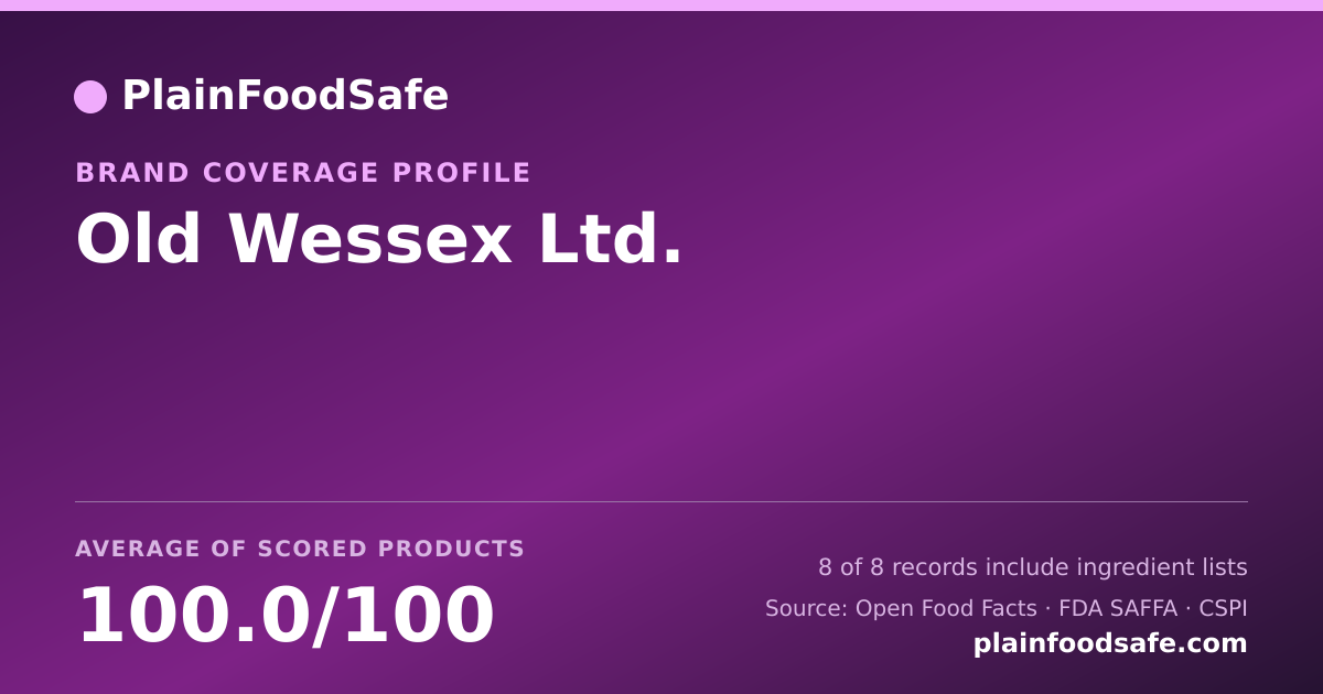 Share card for Old Wessex Ltd. Food Safety Profile