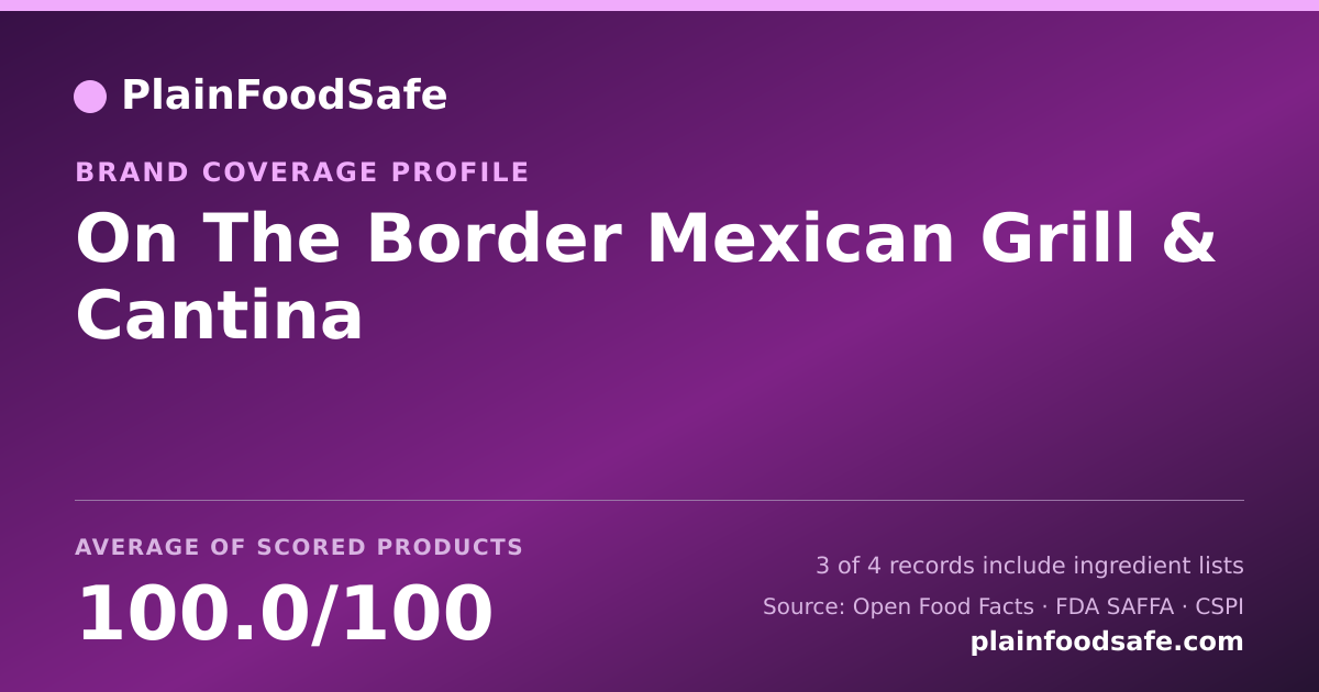 Share card for On The Border Mexican Grill & Cantina Food Safety Profile