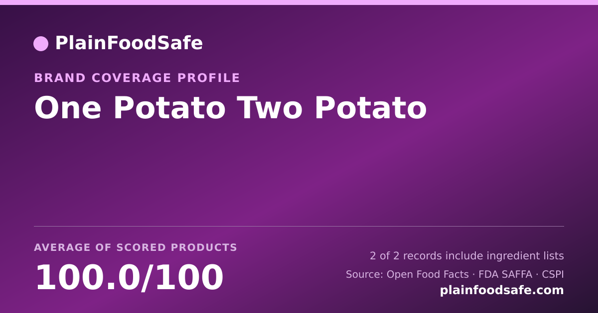 Share card for One Potato Two Potato Food Safety Profile