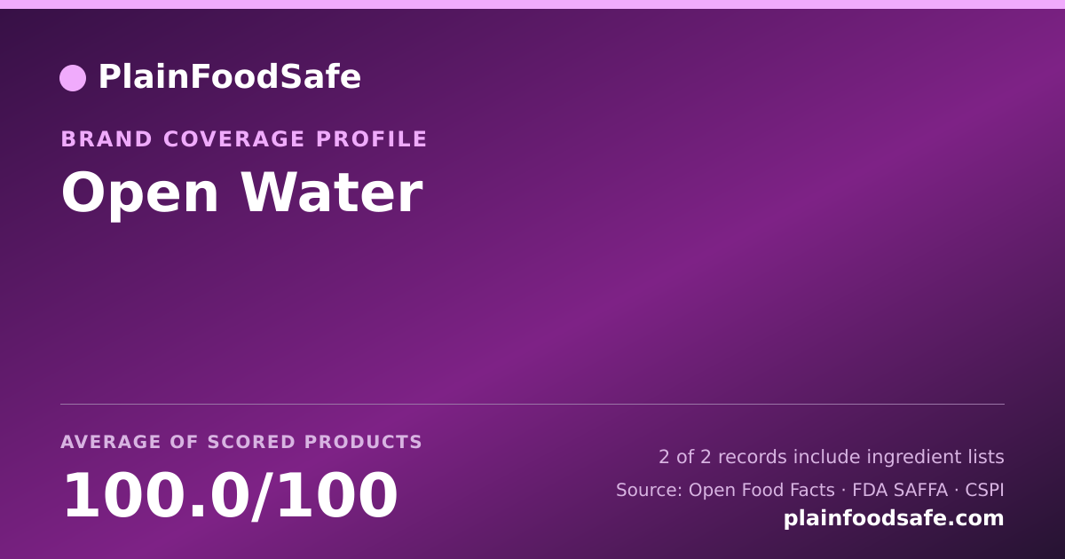 Share card for Open Water Food Safety Profile