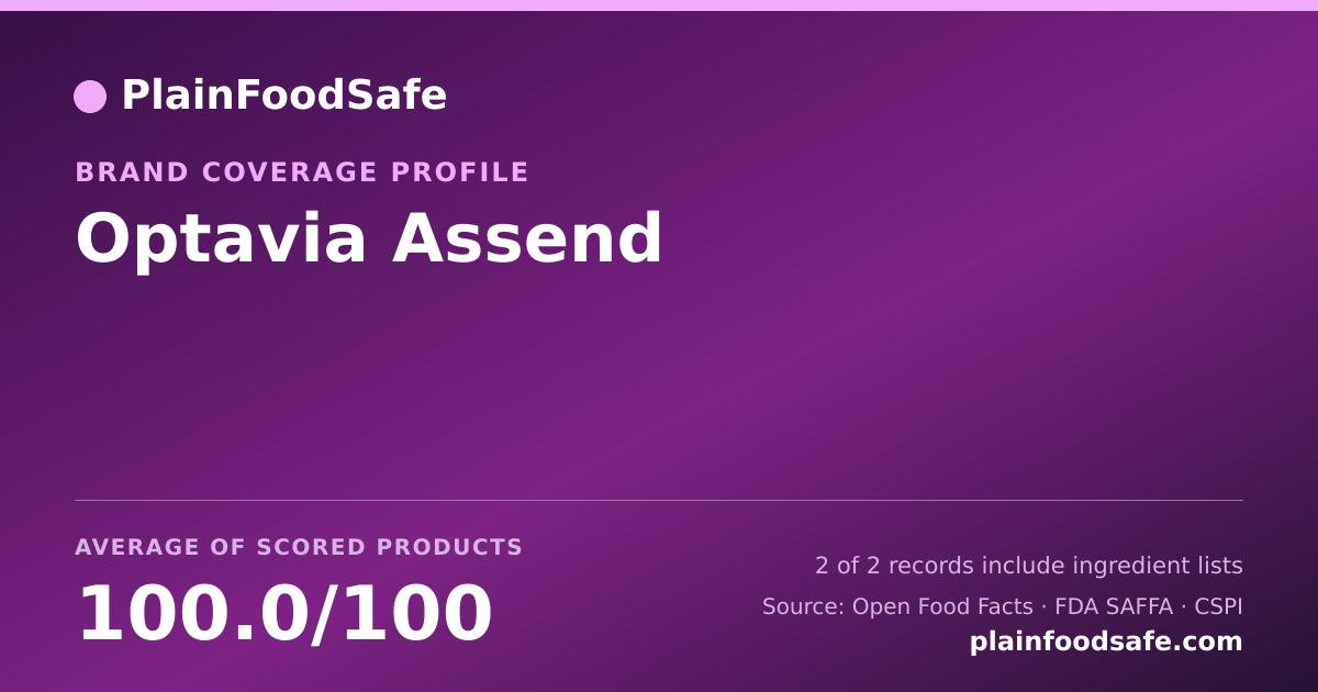 Share card for Optavia Assend Food Safety Profile