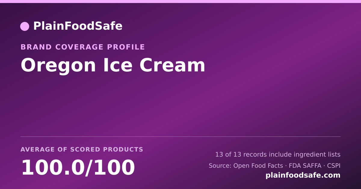 Share card for Oregon Ice Cream Food Safety Profile