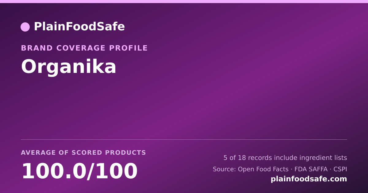 Share card for Organika Food Safety Profile
