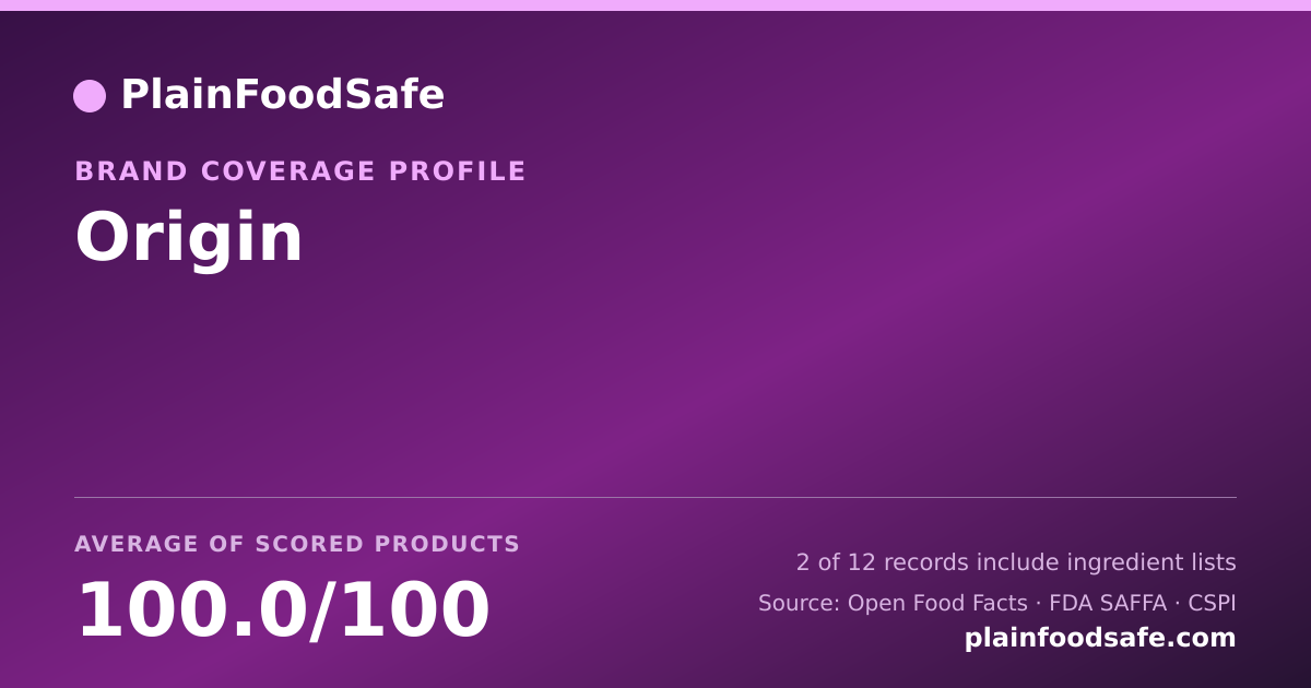 Share card for Origin Food Safety Profile