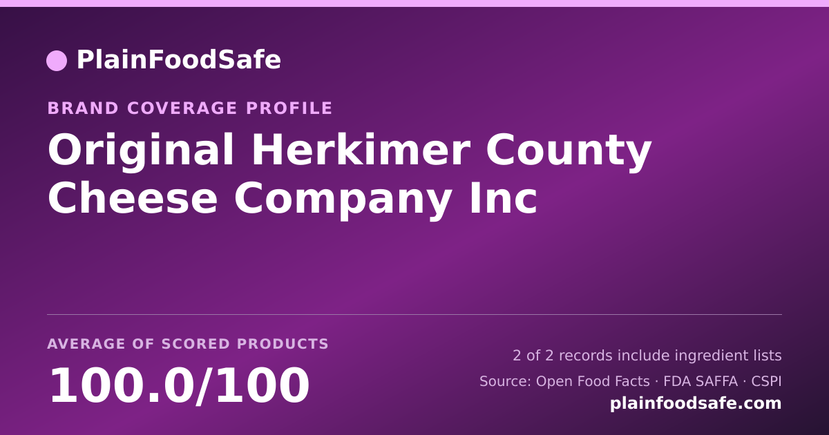 Share card for Original Herkimer County Cheese Company Inc Food Safety Profile