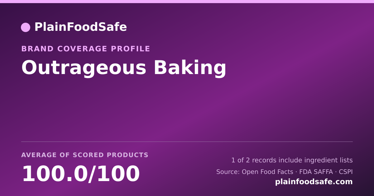 Share card for Outrageous Baking Food Safety Profile