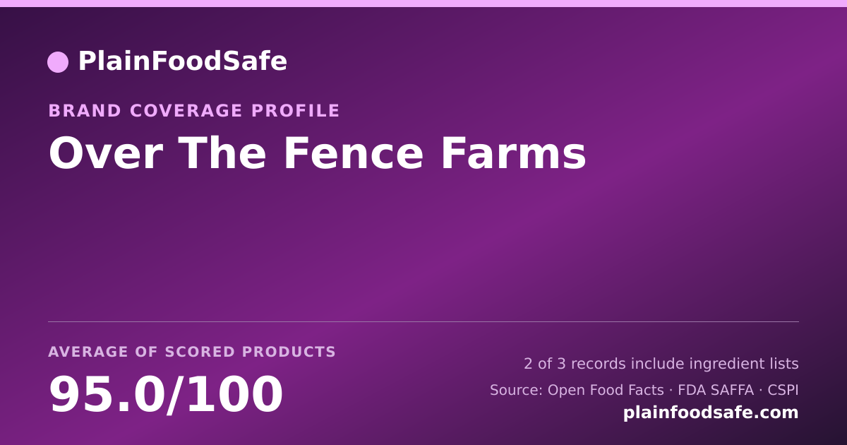 Share card for Over The Fence Farms Food Safety Profile