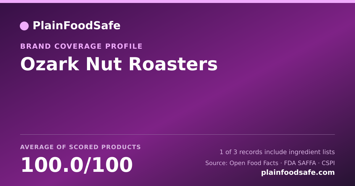 Share card for Ozark Nut Roasters Food Safety Profile