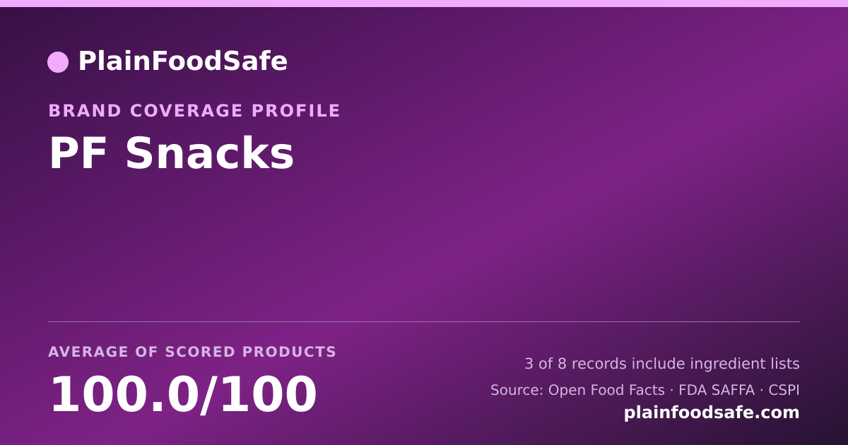 Share card for PF Snacks Food Safety Profile