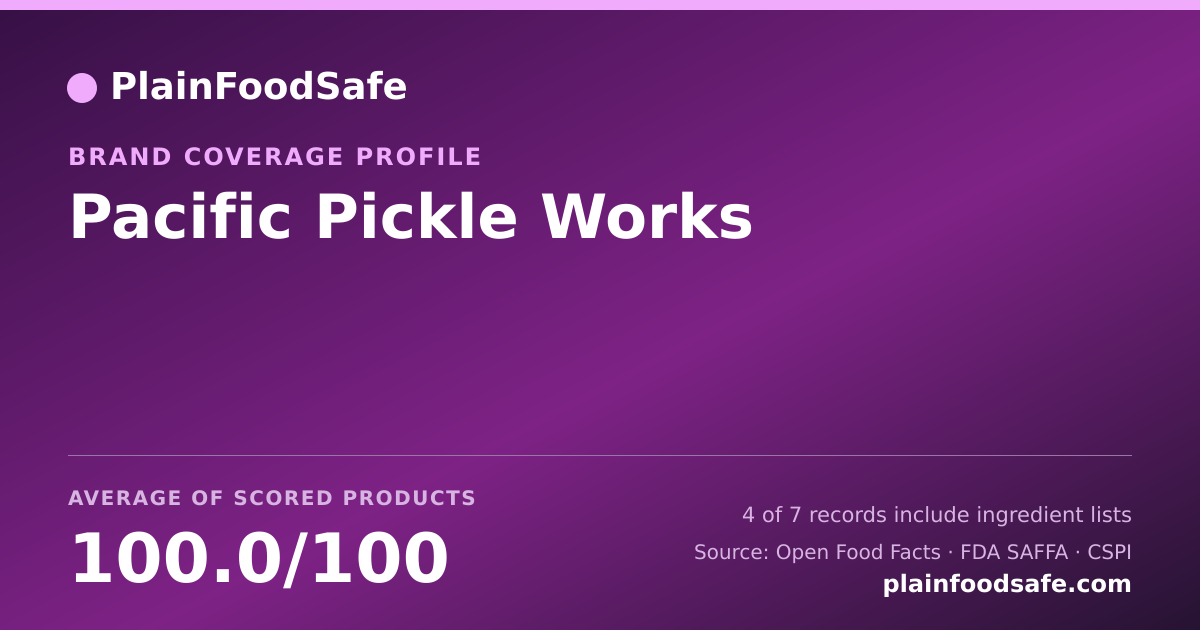 Share card for Pacific Pickle Works Food Safety Profile