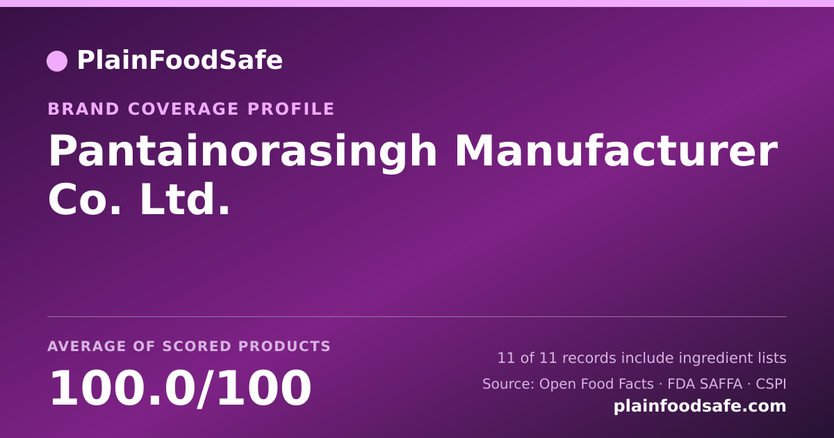Share card for Pantainorasingh Manufacturer Co.  Ltd. Food Safety Profile