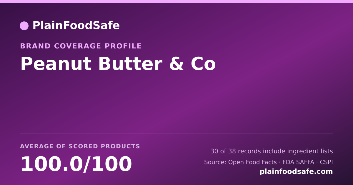 Share card for Peanut Butter & Co Food Safety Profile