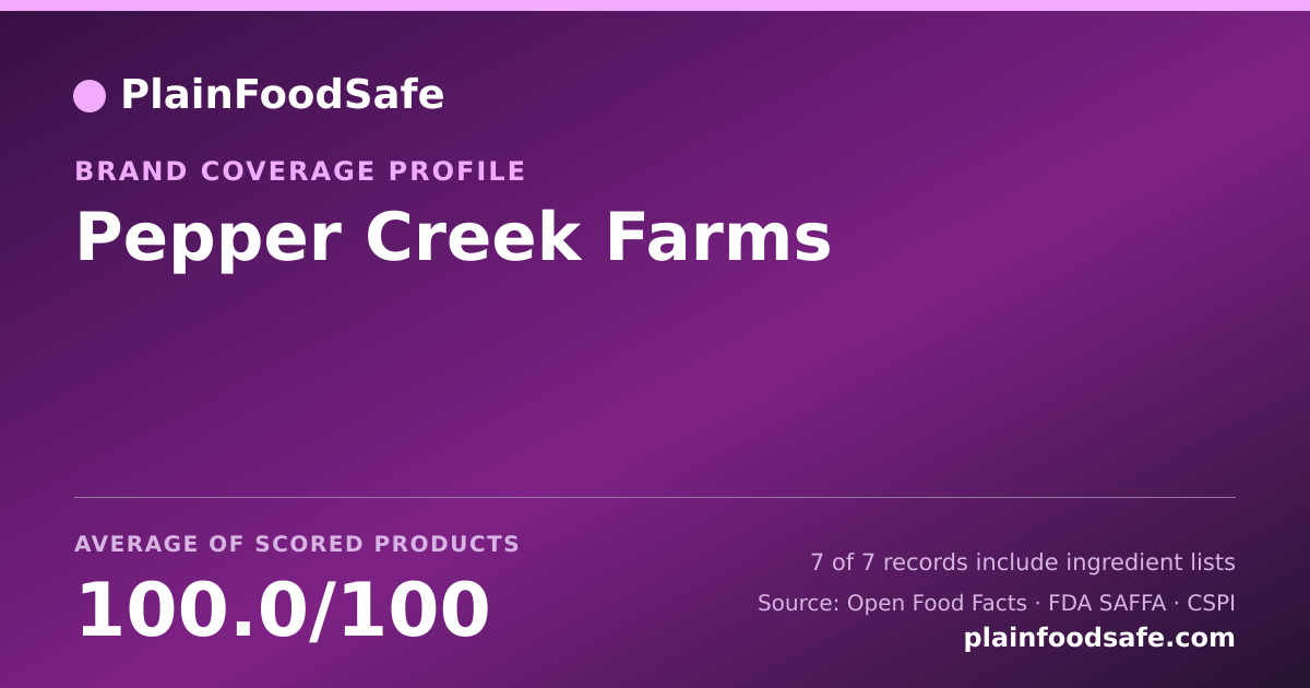 Share card for Pepper Creek Farms Food Safety Profile