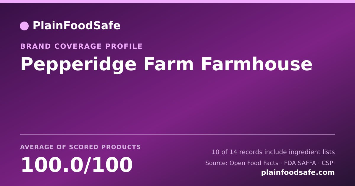 Share card for Pepperidge Farm Farmhouse Food Safety Profile