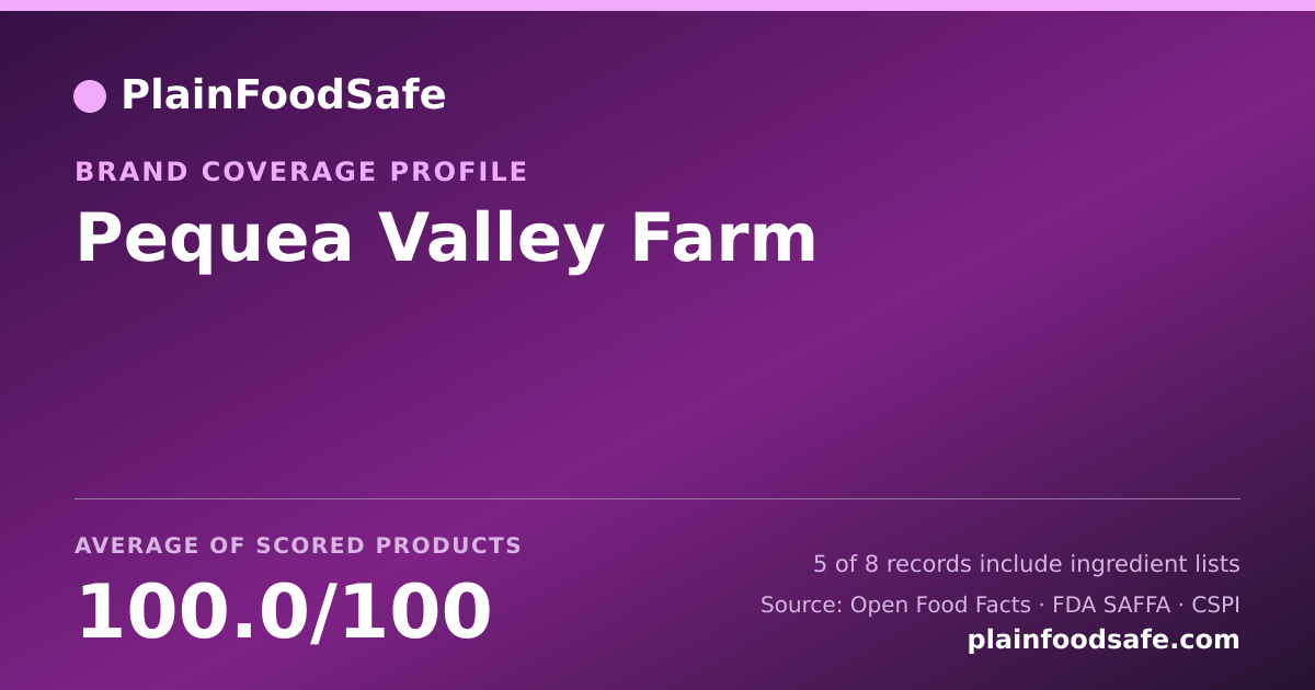 Share card for Pequea Valley Farm Food Safety Profile