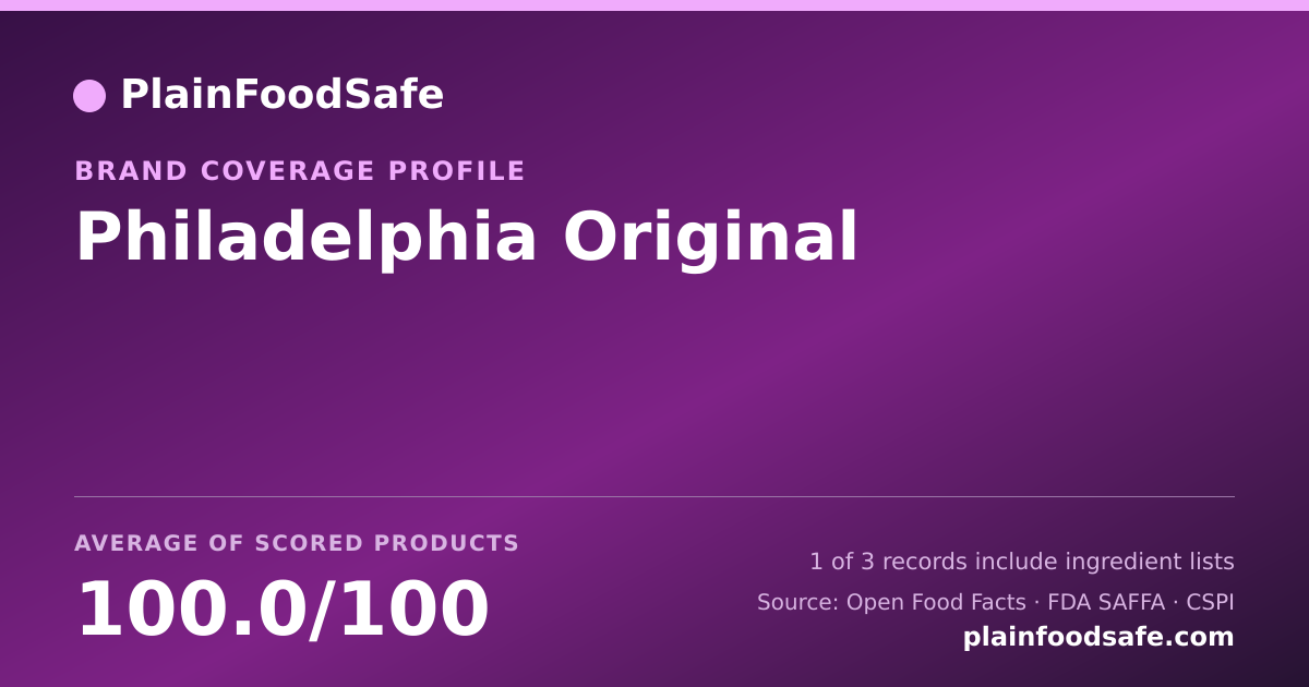 Share card for Philadelphia Original Food Safety Profile
