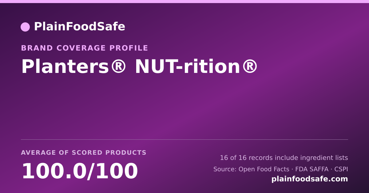 Share card for Planters® NUT-rition® Food Safety Profile