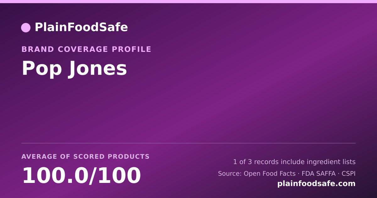 Share card for Pop Jones Food Safety Profile