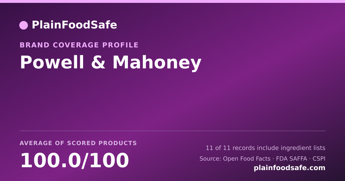Share card for Powell & Mahoney Food Safety Profile