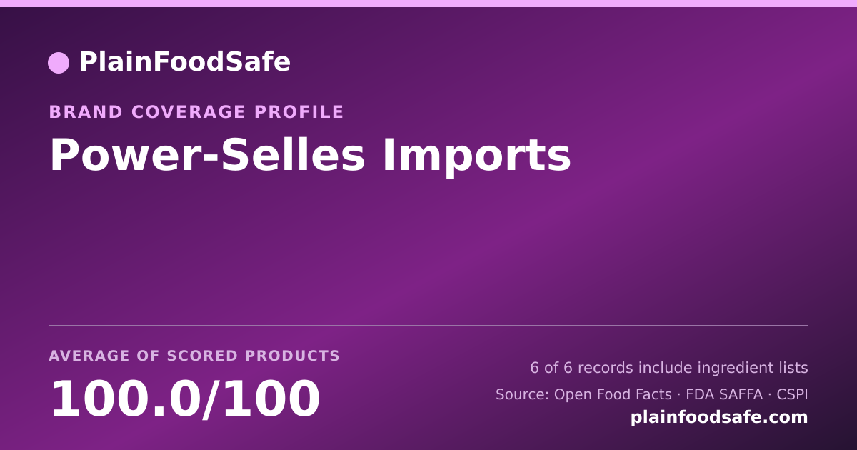 Share card for Power-Selles Imports Food Safety Profile
