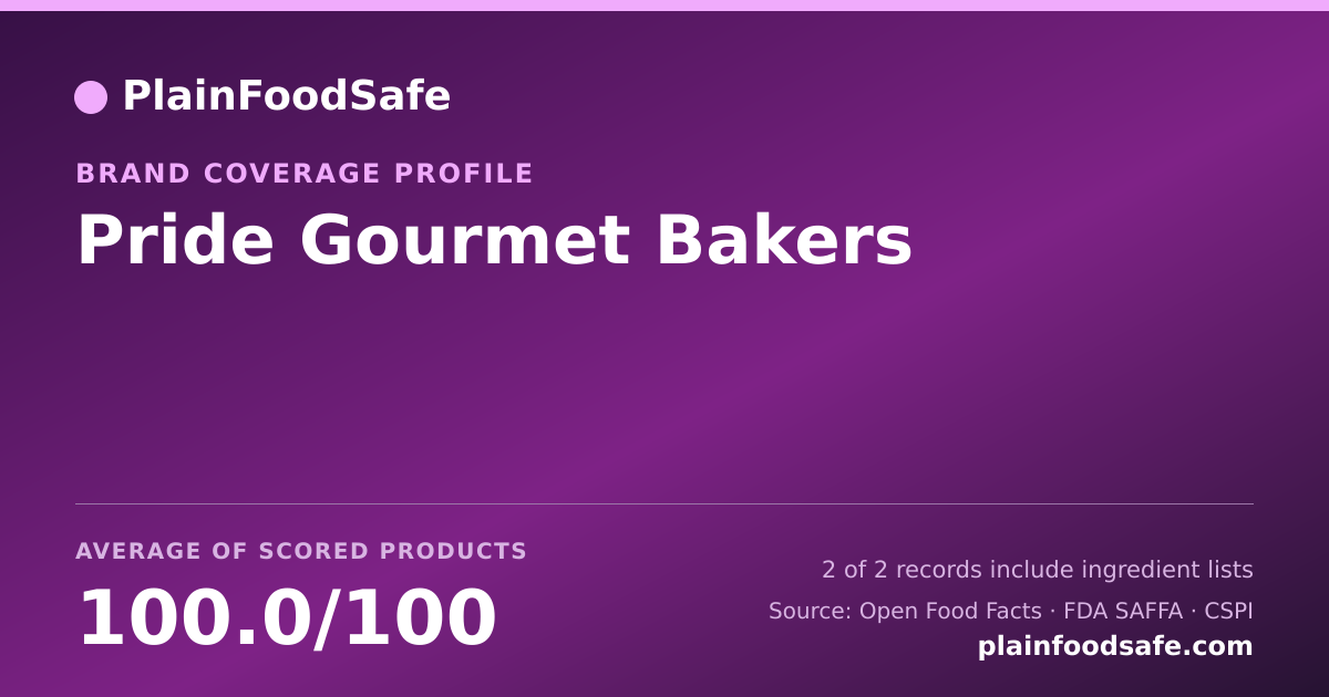 Share card for Pride Gourmet Bakers Food Safety Profile