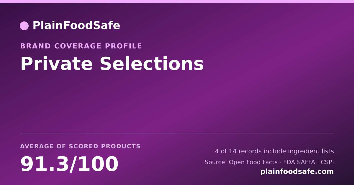 Share card for Private Selections Food Safety Profile