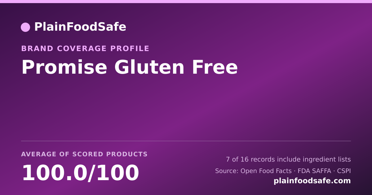 Share card for Promise Gluten Free Food Safety Profile
