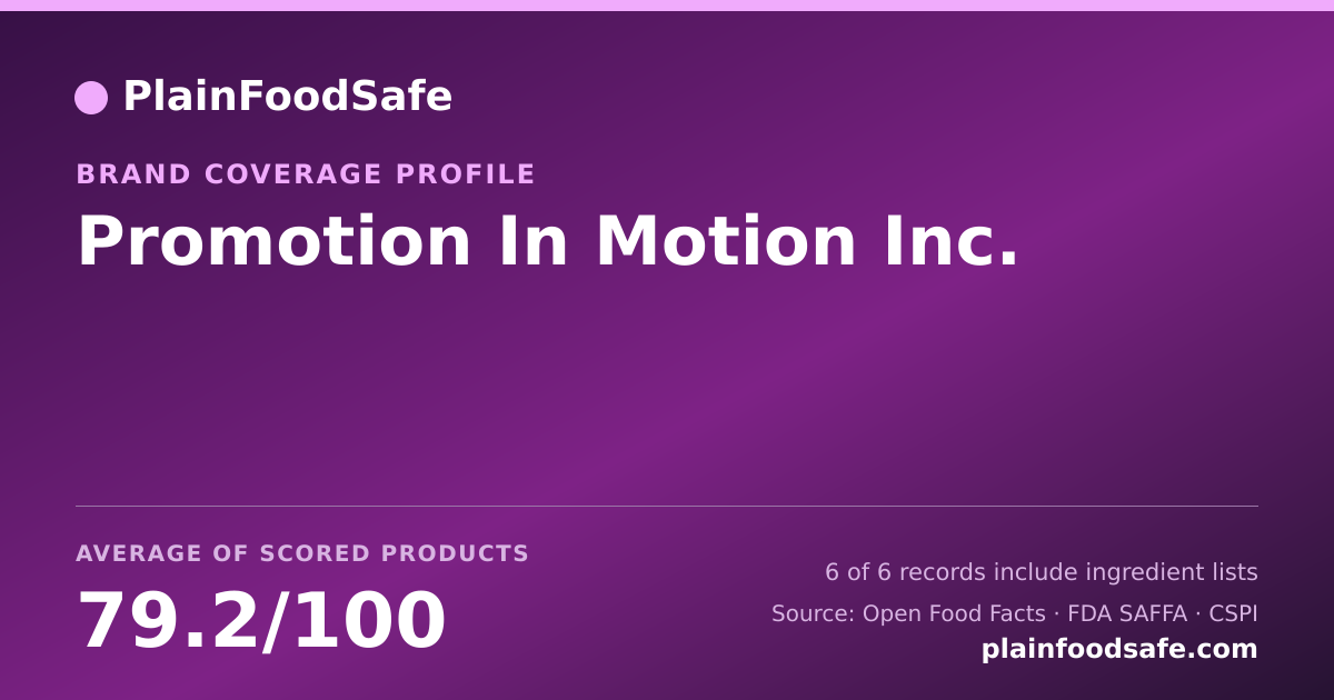 Share card for Promotion In Motion Inc. Food Safety Profile