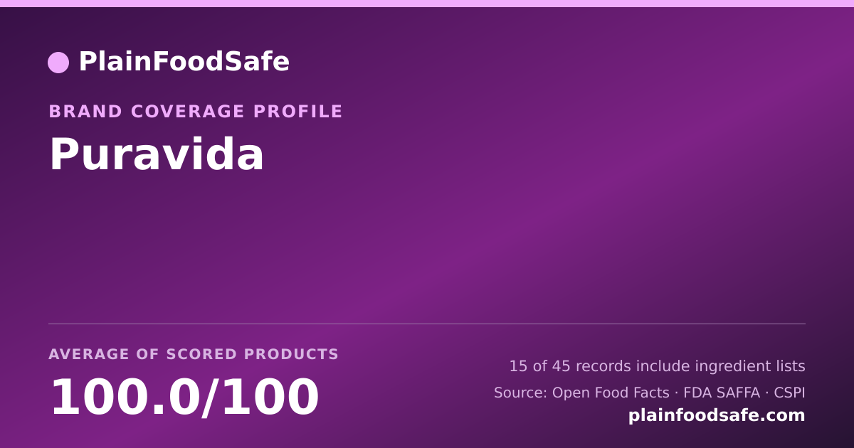 Share card for Puravida Food Safety Profile