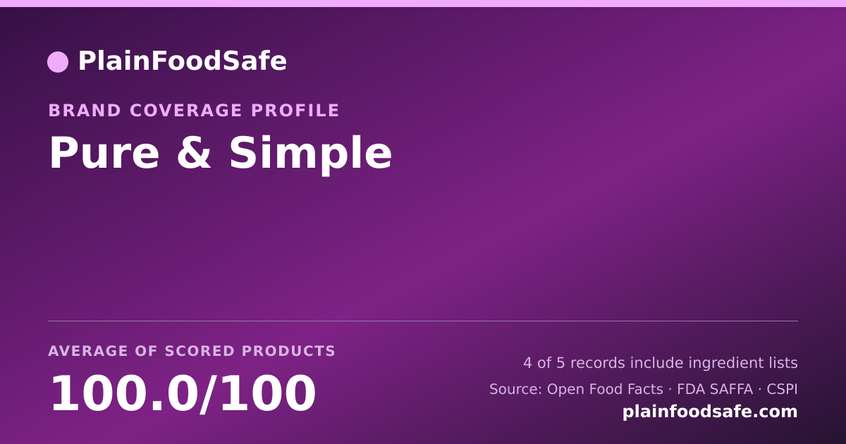 Share card for Pure & Simple Food Safety Profile