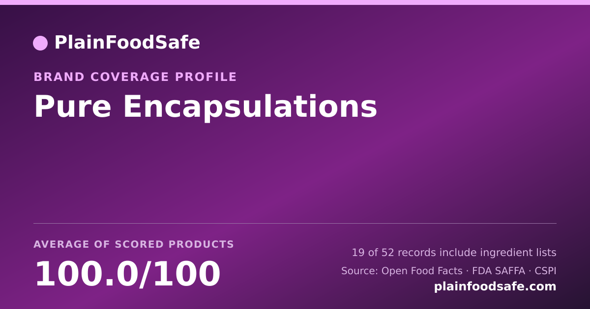 Share card for Pure Encapsulations Food Safety Profile