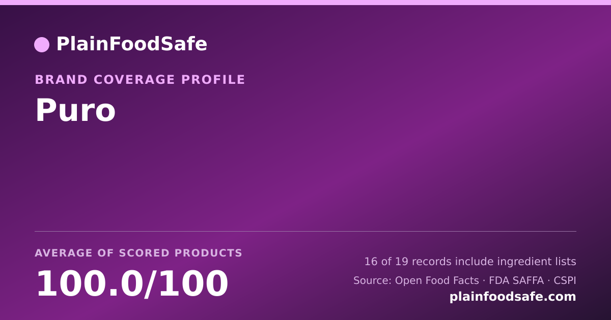Share card for Puro Food Safety Profile