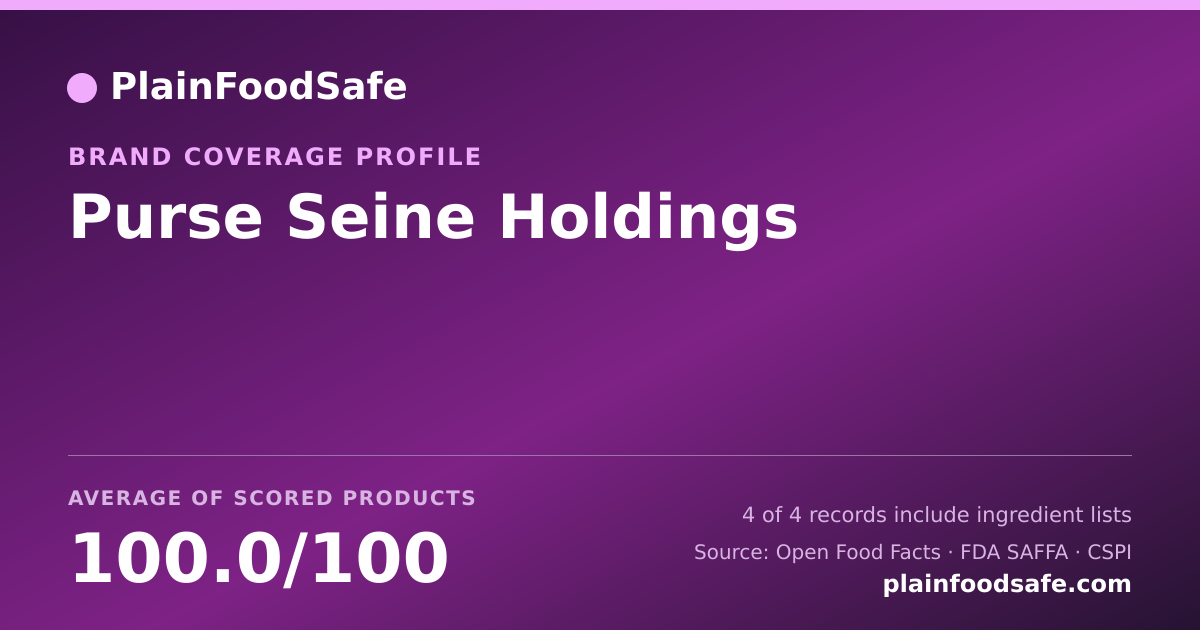 Share card for Purse Seine Holdings Food Safety Profile