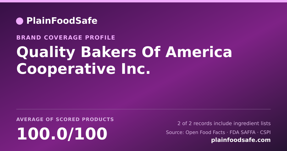 Share card for Quality Bakers Of America Cooperative  Inc. Food Safety Profile