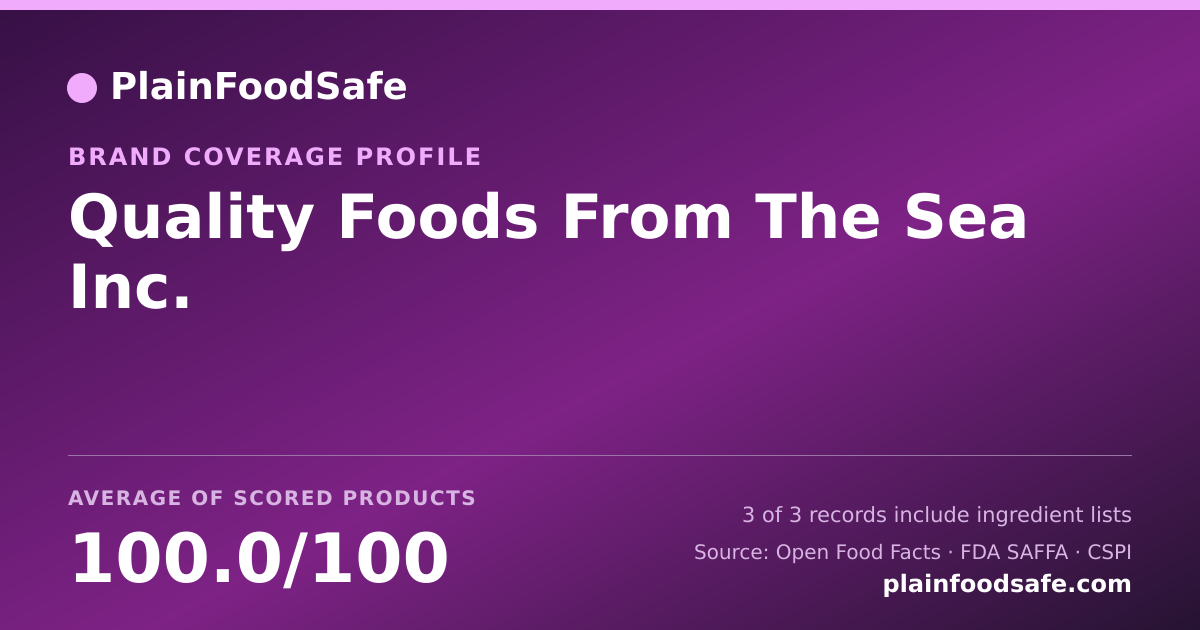 Share card for Quality Foods From The Sea  Inc. Food Safety Profile