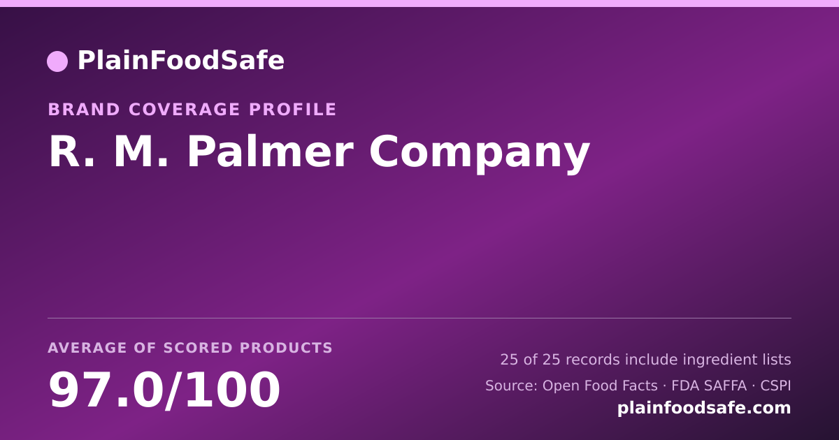 Share card for R. M. Palmer Company Food Safety Profile