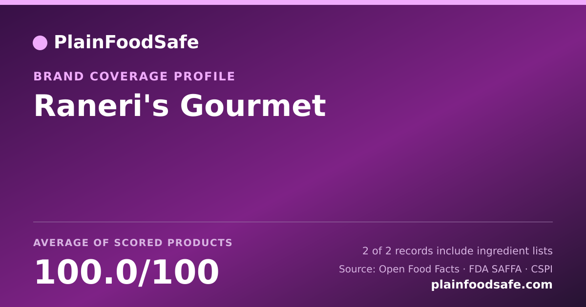 Share card for Raneri's Gourmet Food Safety Profile
