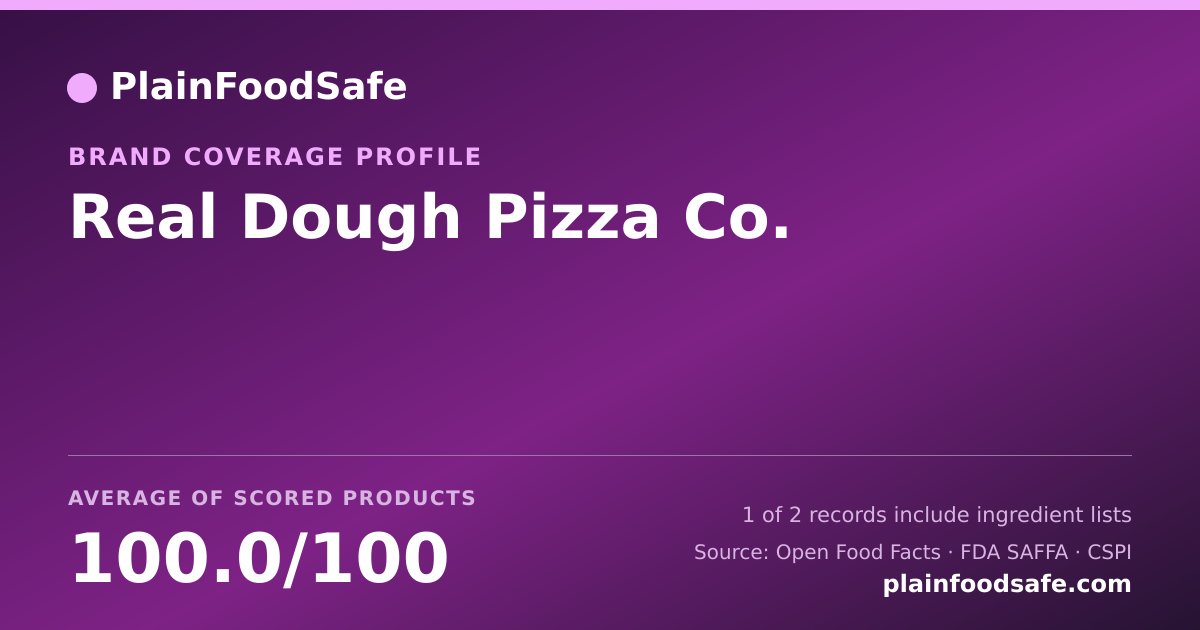 Share card for Real Dough Pizza Co. Food Safety Profile