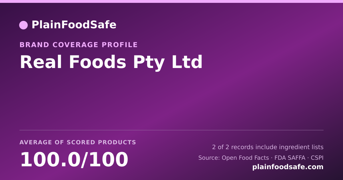 Share card for Real Foods Pty Ltd Food Safety Profile