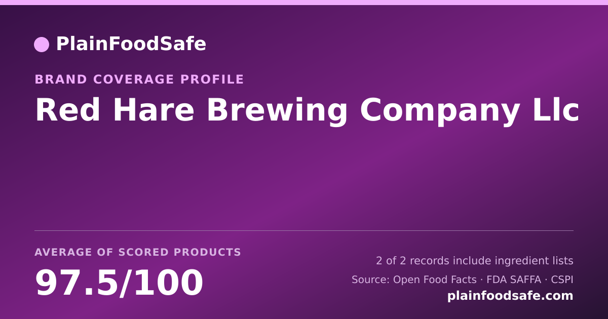 Share card for Red Hare Brewing Company  Llc Food Safety Profile