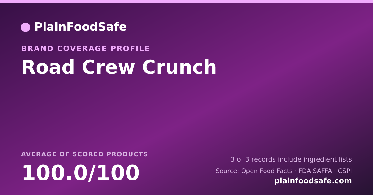 Share card for Road Crew Crunch Food Safety Profile