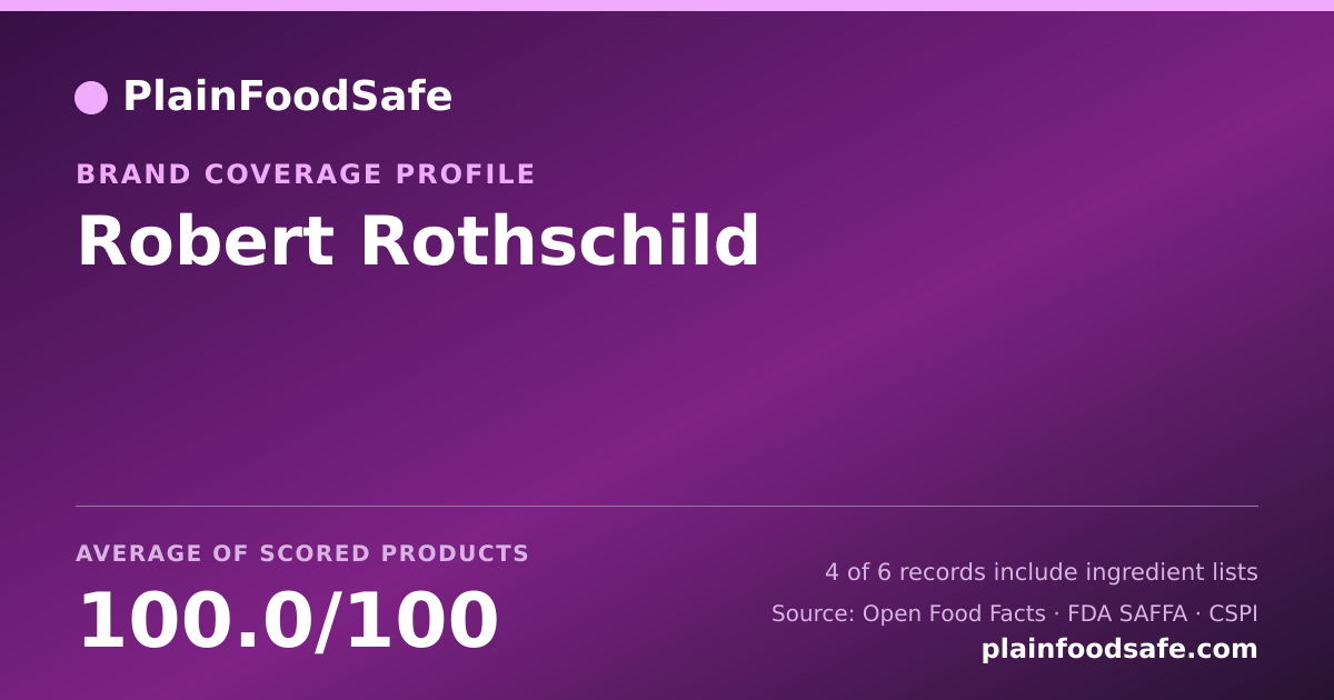 Share card for Robert Rothschild Food Safety Profile