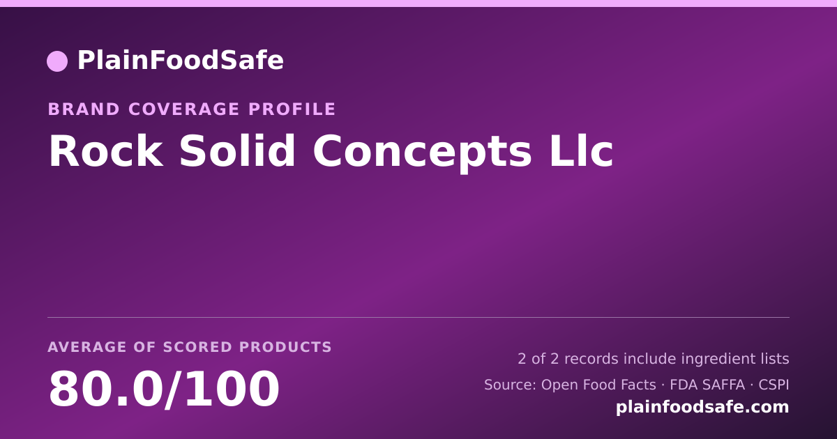 Share card for Rock Solid Concepts  Llc Food Safety Profile