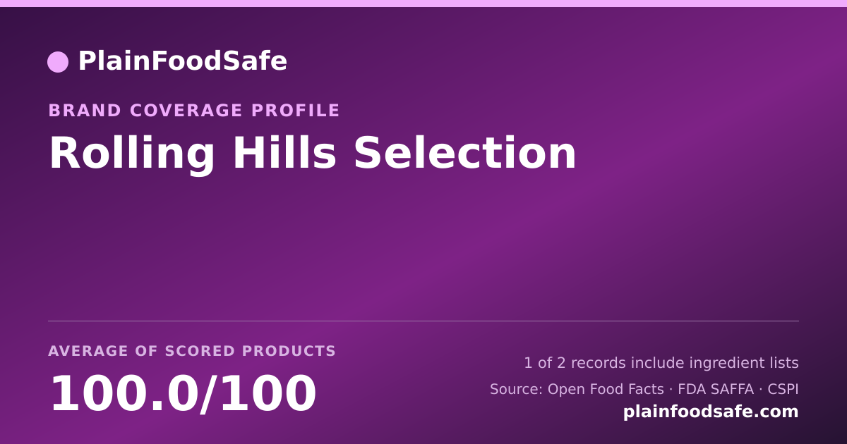 Share card for Rolling Hills Selection Food Safety Profile