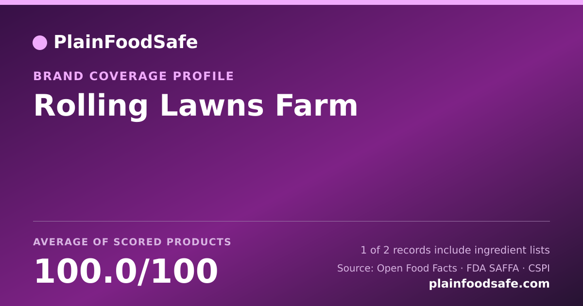 Share card for Rolling Lawns Farm Food Safety Profile