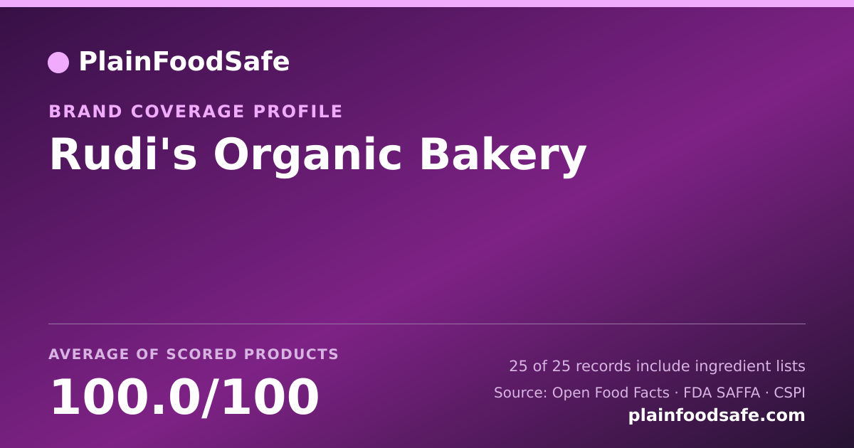 Share card for Rudi's Organic Bakery Food Safety Profile